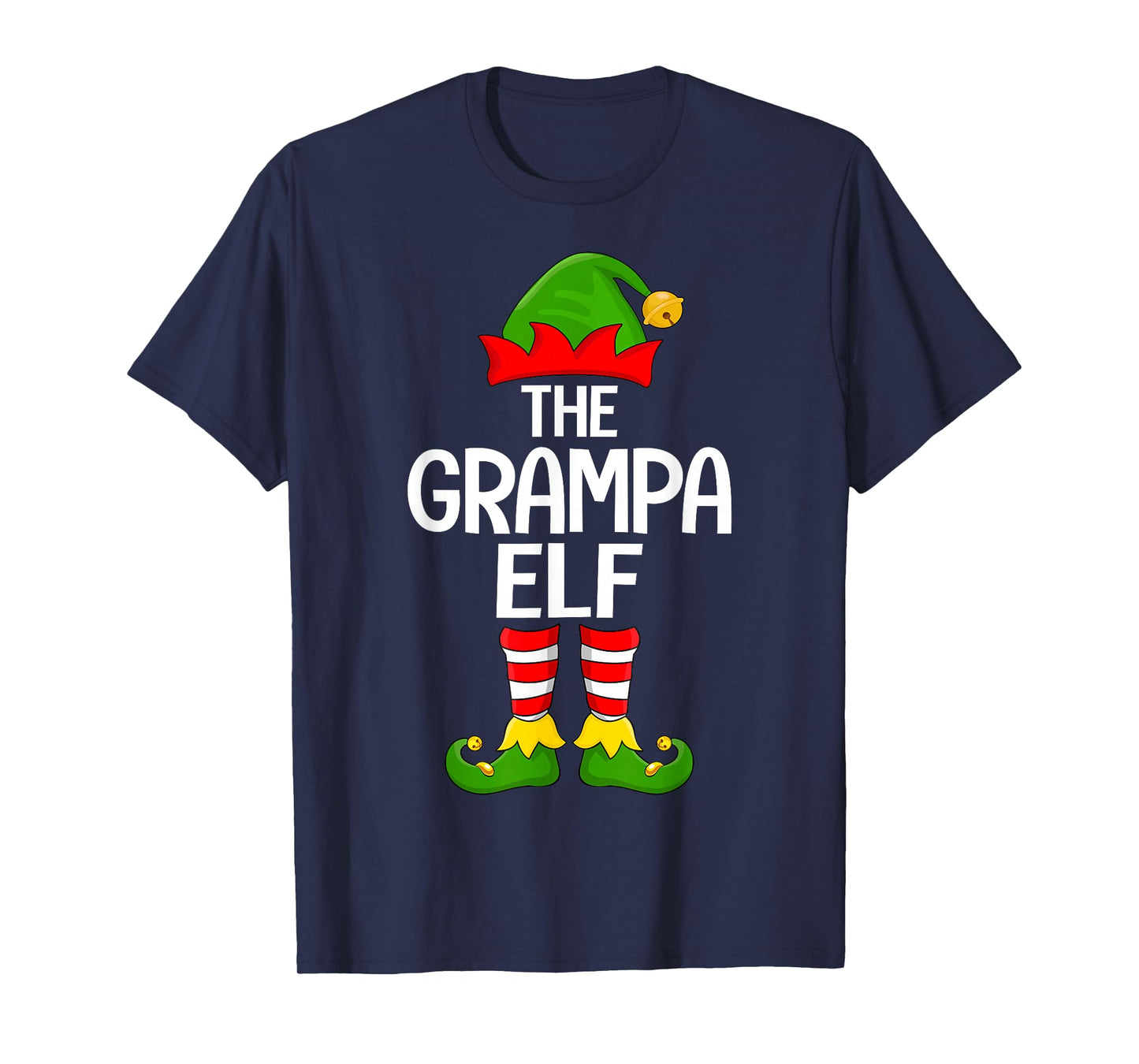 Grampa Elf Xmas Matching Family Elf Squad Christmas T-Shirt