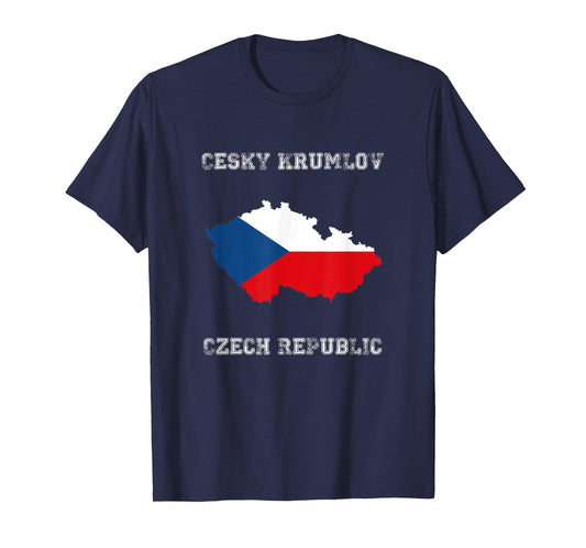 Cesky Krumlov Czech Republic Distressed Czech Republic Flag T-Shirt