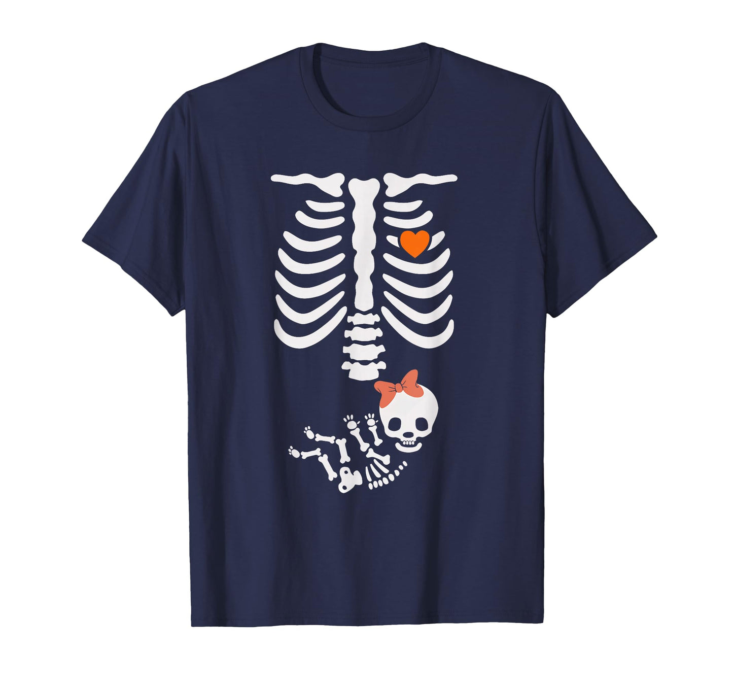Halloween Skeleton Rib Cage Heart Costume Men Women Kids T-Shirt