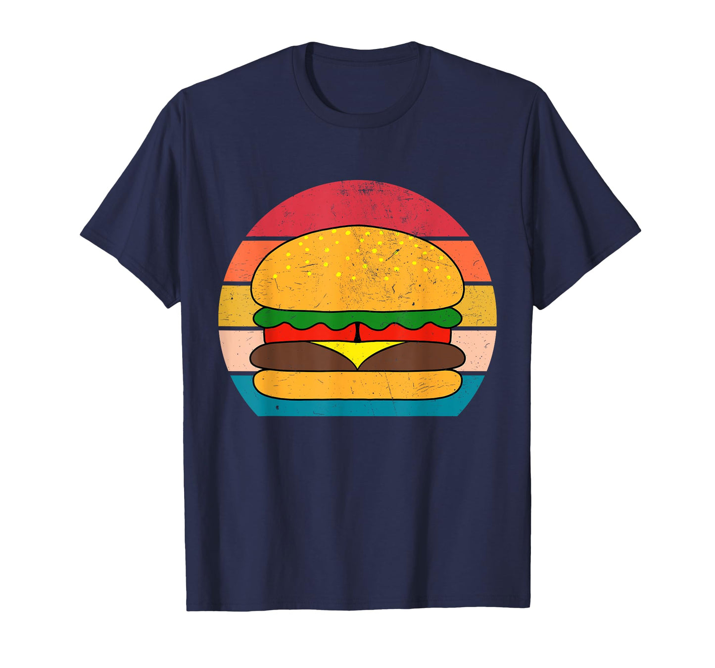 Retro Vintage Cheeseburger Hamburger Art for Kids Men Women T-Shirt