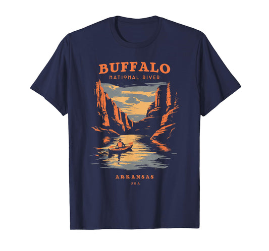 Buffalo National River Arkansas Retro Vintage T-Shirt