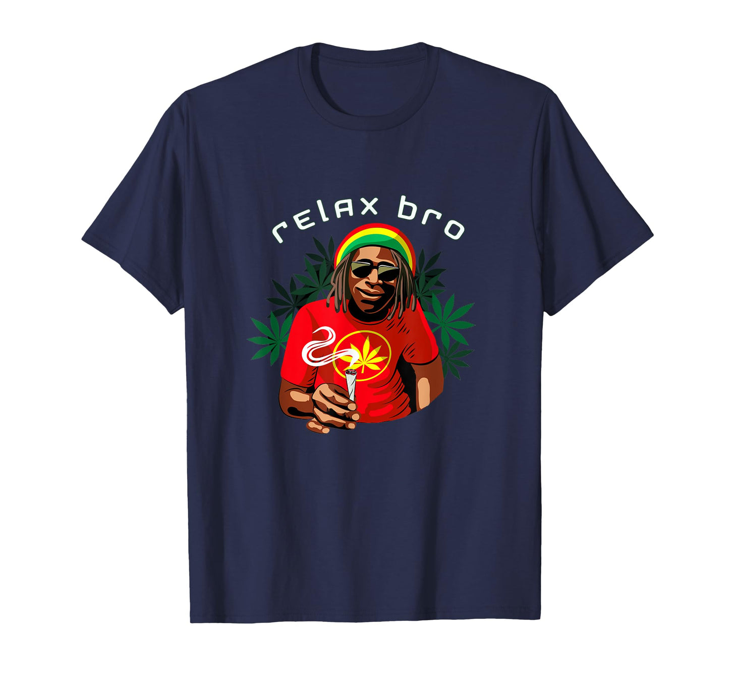 Funny Weed African Jamaican Rasta smoking Marijuana Relax T-Shirt