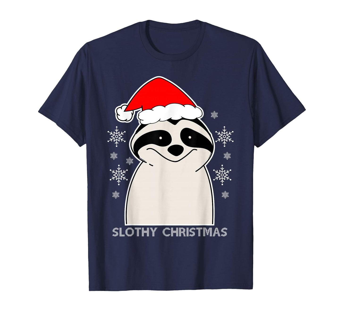 Slothy Christmas Santa Hat Sloth Spirit Animal Xmas Costume T-Shirt