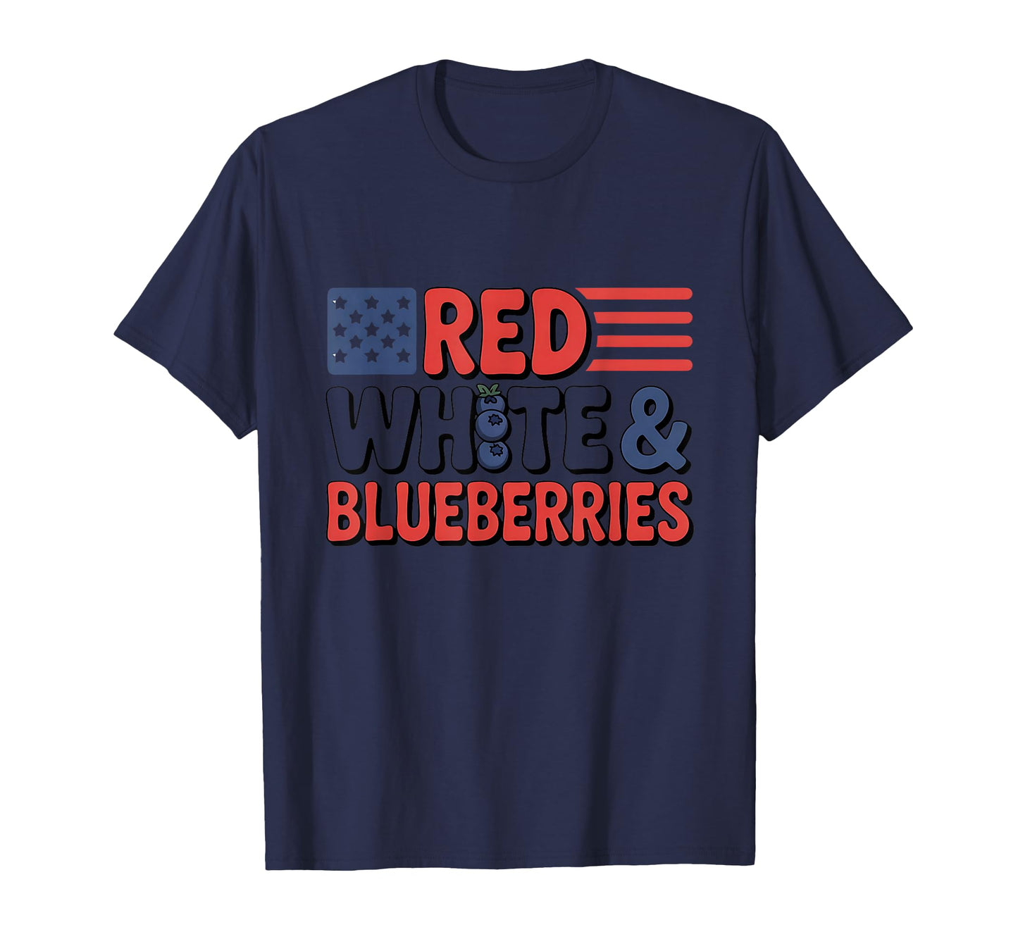 Red White & Blueberries Retro Patriotic Independence Day T-Shirt
