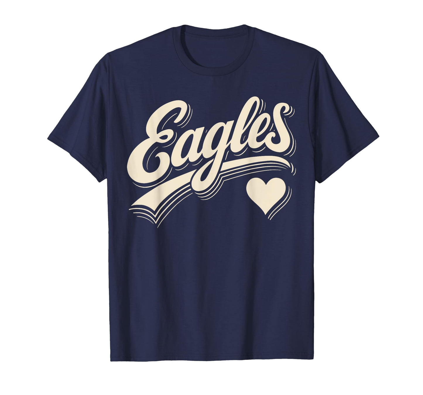 Retro Eagles Heart Typography Graphic Gift for Men Women Kid T-Shirt
