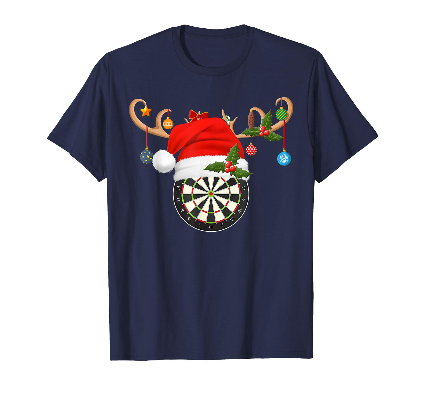 Darts Christmas Pajama Reindeer Santa Hat Sports Player Xmas T-Shirt