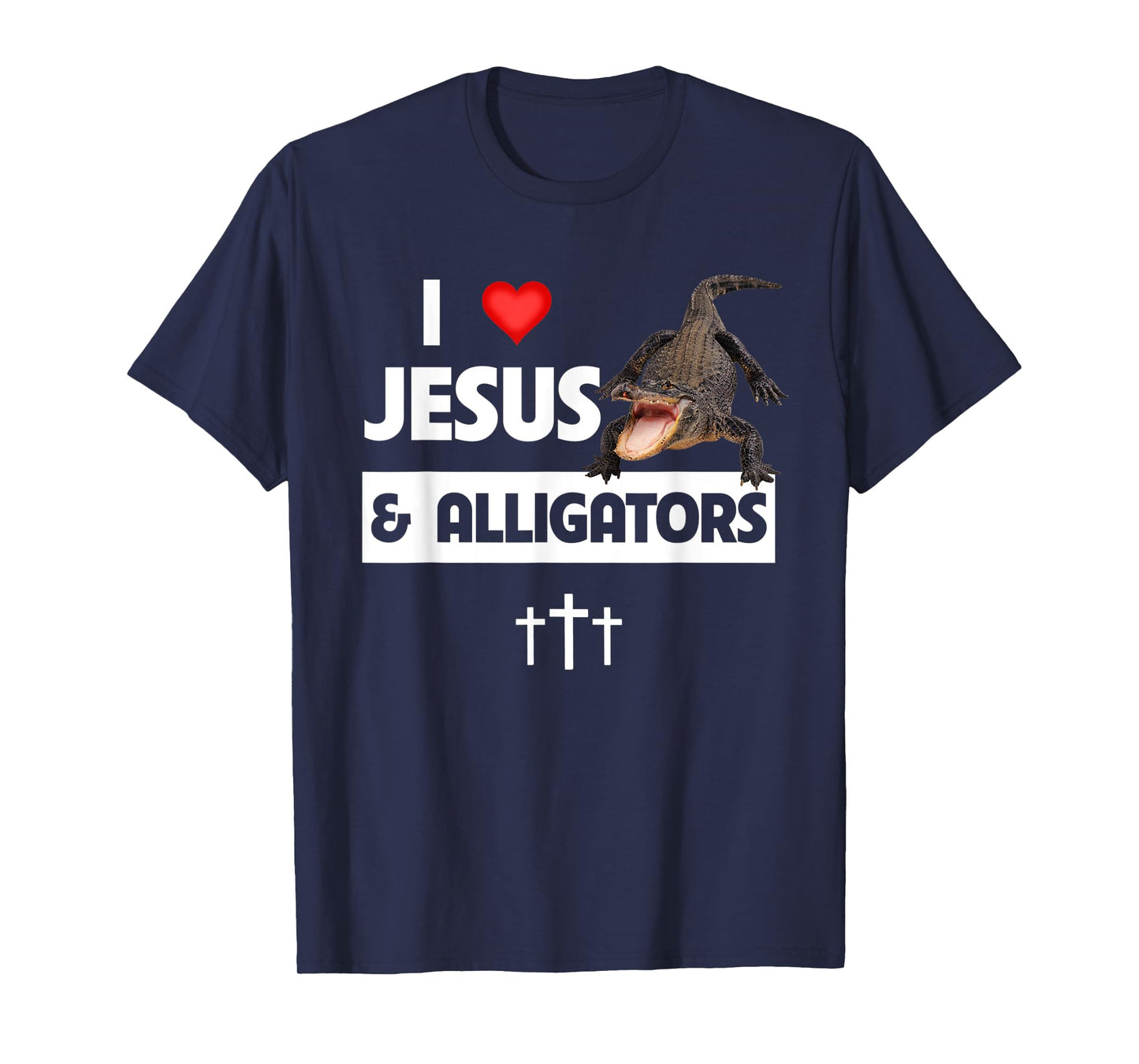 I Love Jesus and Alligators Reptile Christian Sunday Church T-Shirt