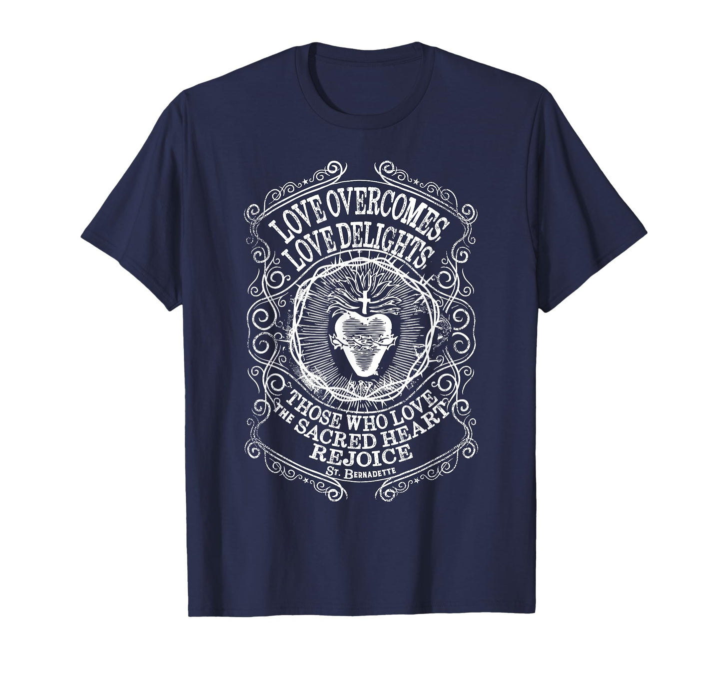 St Bernadette Soubirous of Lourdes Sacred Heart of Jesus T-Shirt