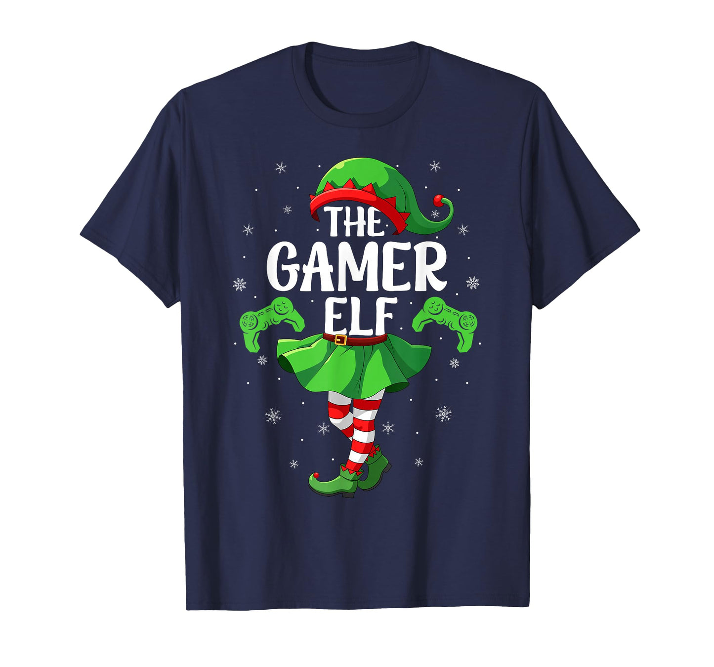 Gamer Elf Christmas Girls Women Elf Squad Xmas Family T-Shirt