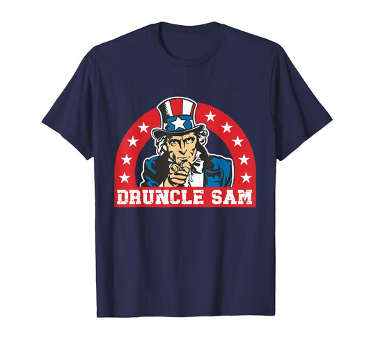 Druncle Sam Funny Uncle Sam USA American 4th of July Hat Women Men T-Shirt