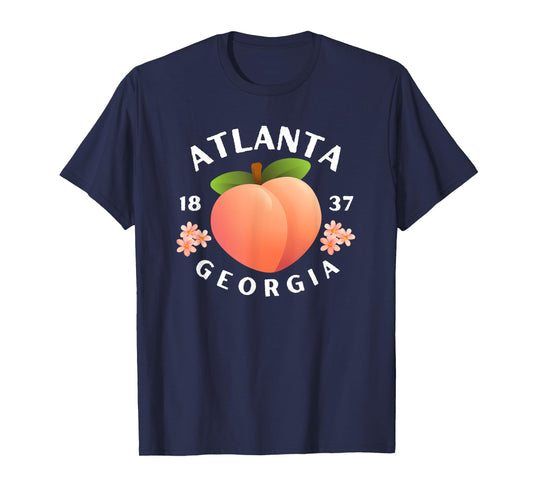 Atlanta Georgia est. 1837 Flowers Peach State T-Shirt