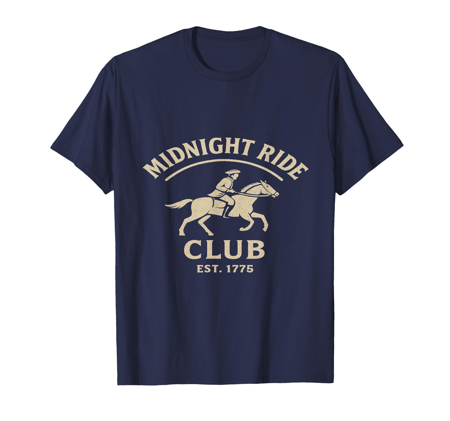 Midnight Ride Club – Paul Revere 1775 Historical Patriotic T-Shirt
