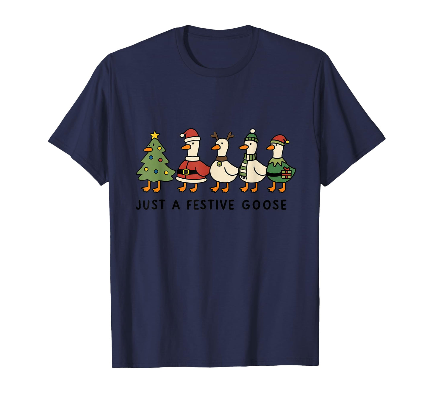 Festive Goose Christmas Funny Cute Goose Christmas Party T-Shirt