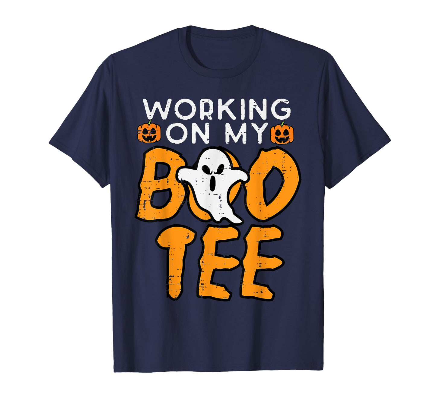 Working On My Boo Tee Gym Fun Yoga Pilates Fitness Halloween T-Shirt