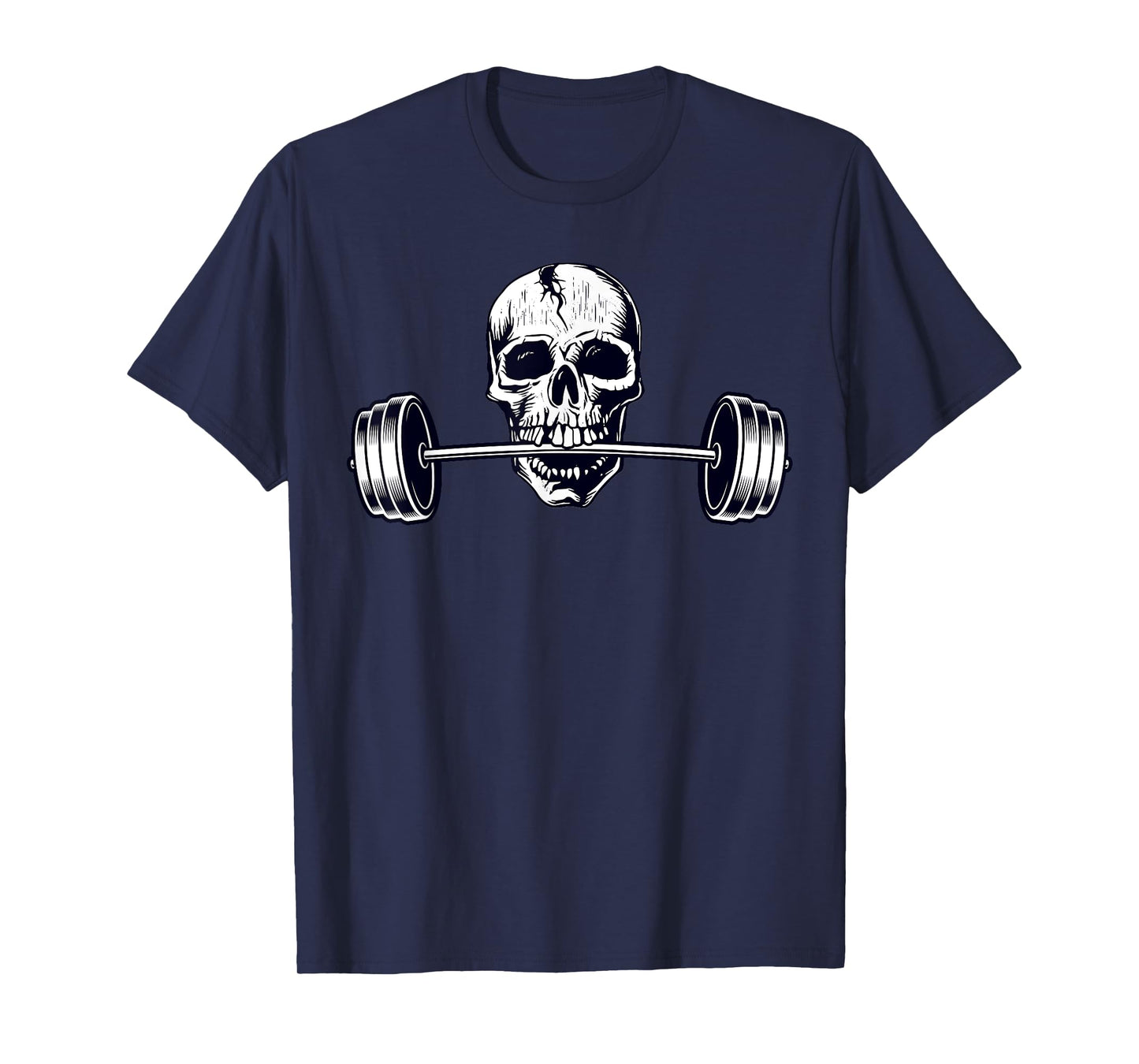 Weightlifting Shirt, Powerlifting Heavy Barbell Skull T-Shirt
