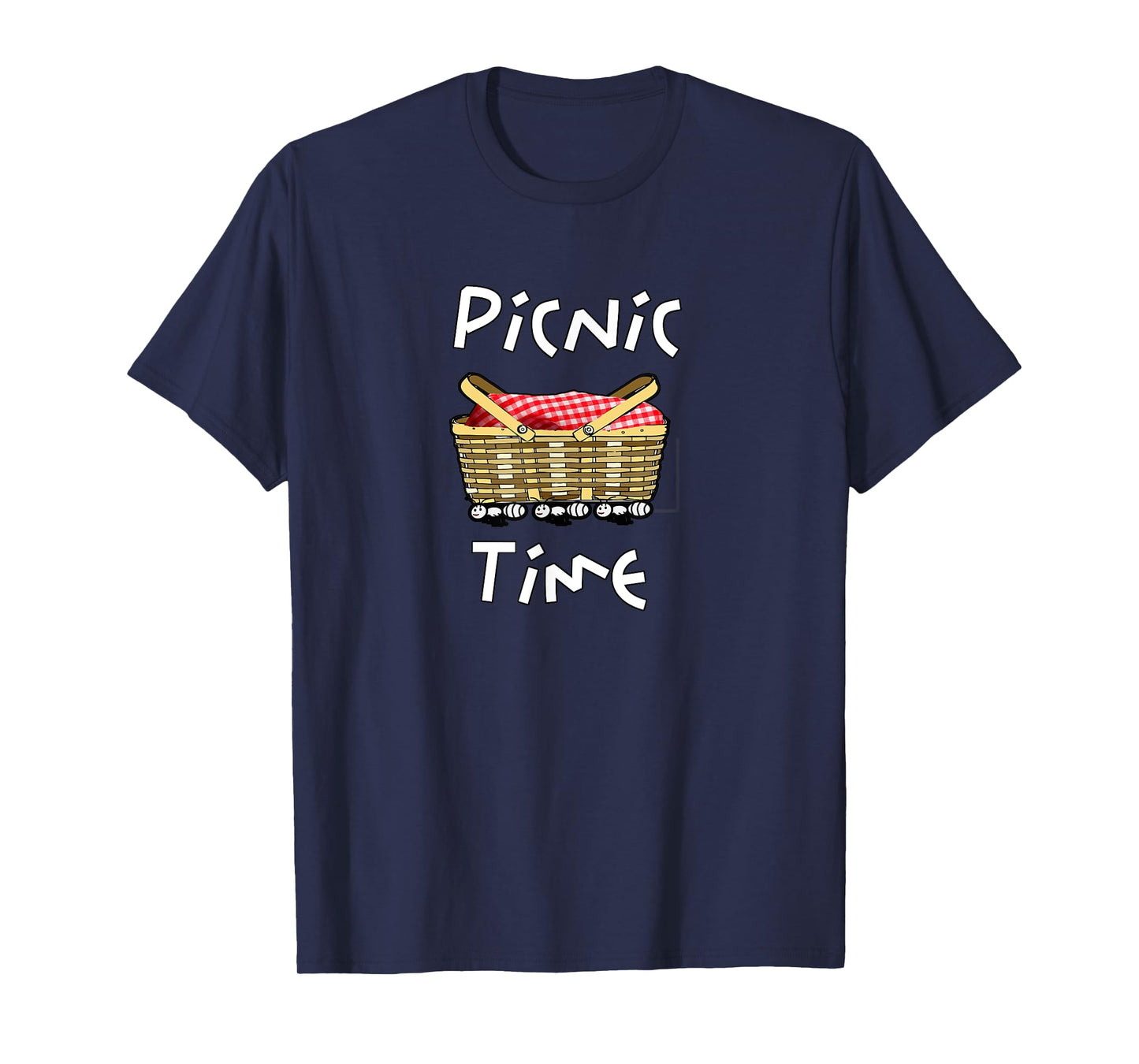 Picnic Time Ants Carry off the Basket Funny Design T-Shirt