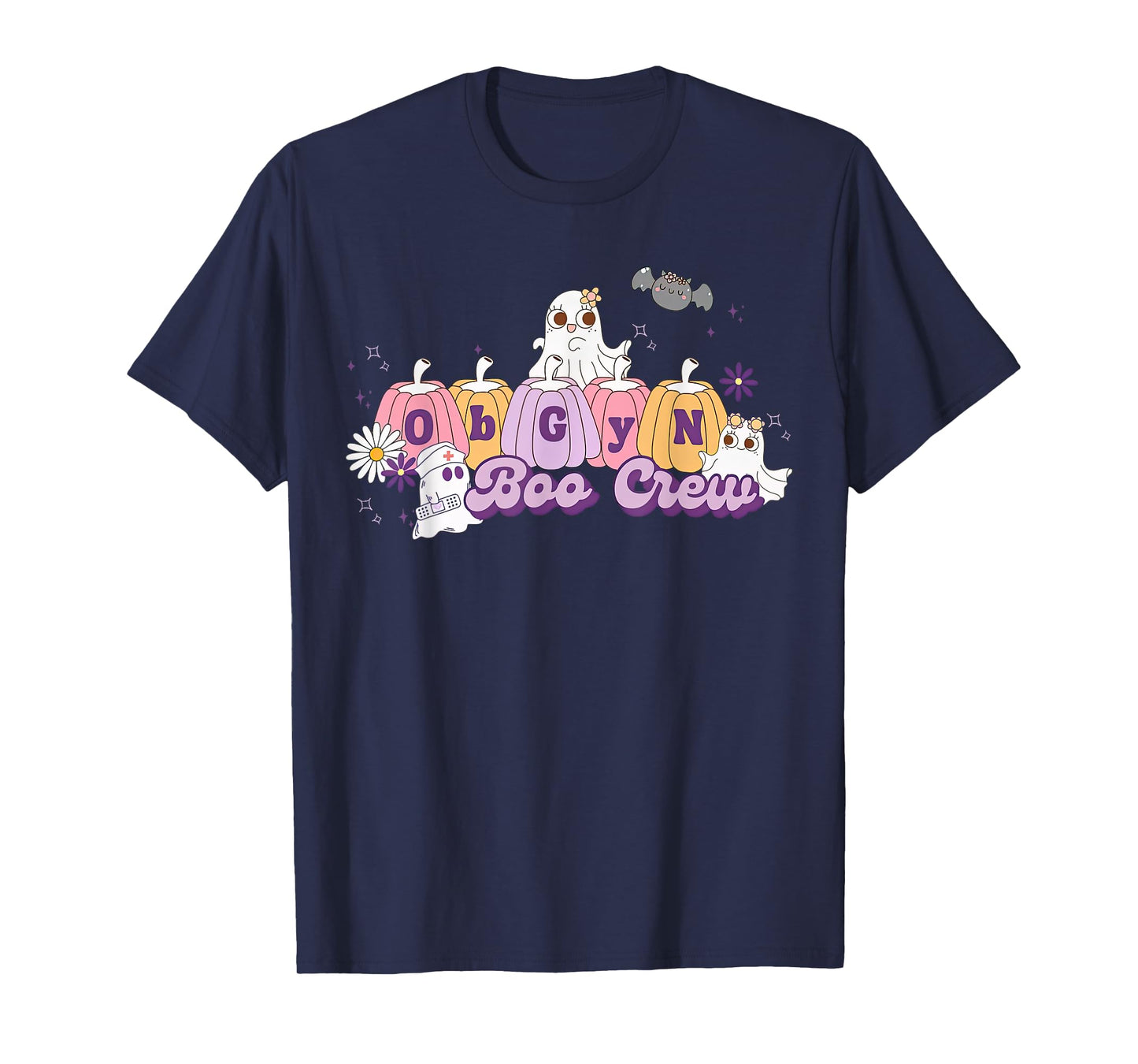 OBGYN Boo Crew Pumpkin Ghost Obstetrician Nurse Halloween T-Shirt