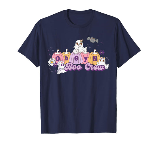 OBGYN Boo Crew Pumpkin Ghost Obstetrician Nurse Halloween T-Shirt