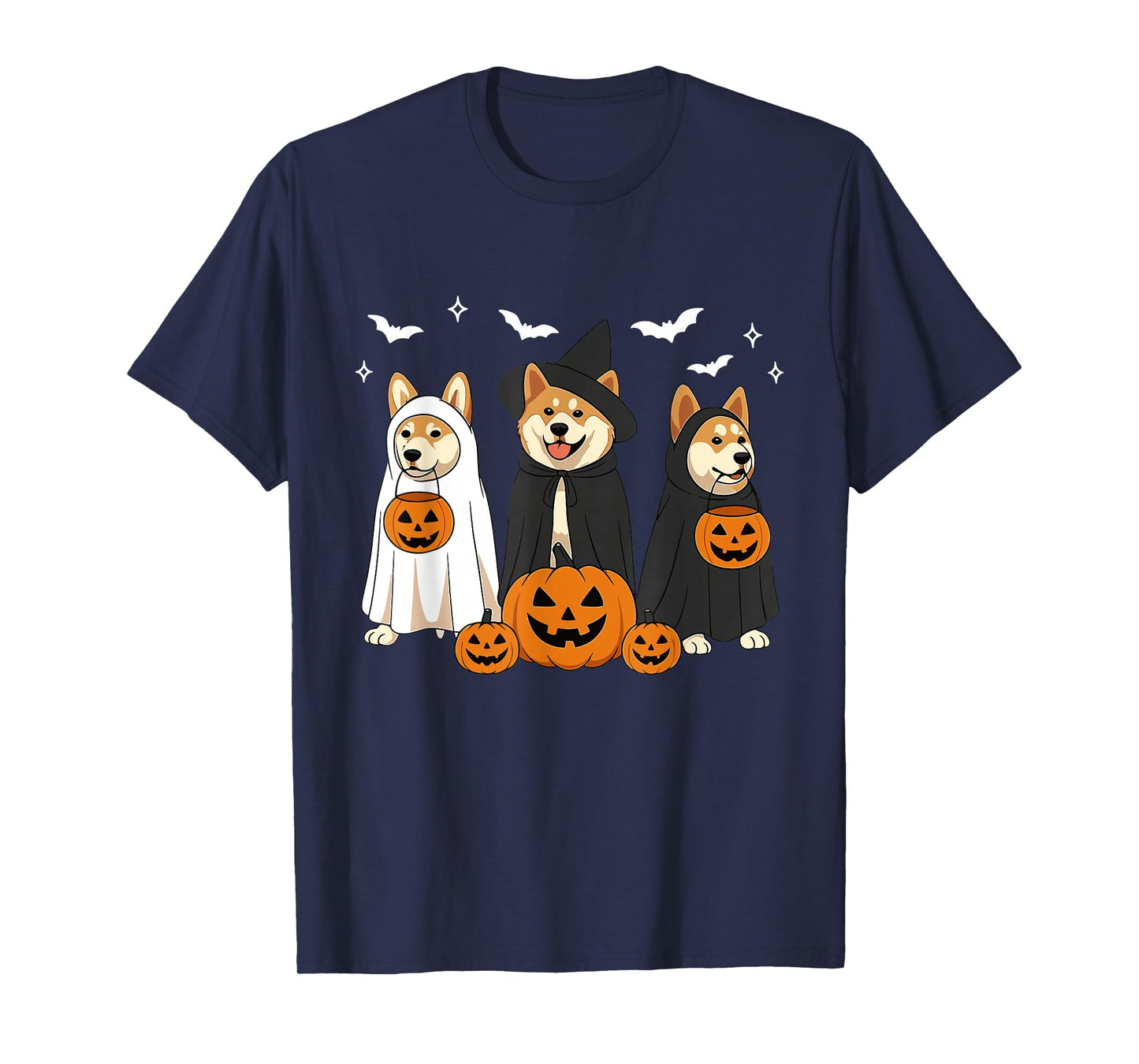 Witch Akita Dog Halloween Ghost Akita Dog Mom Dog Lover T-Shirt