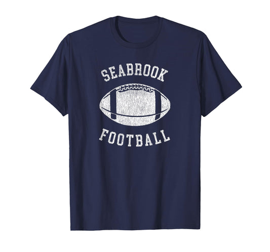 Seabrook Football Distressed Vintage 80's Throwback Classic T-Shirt
