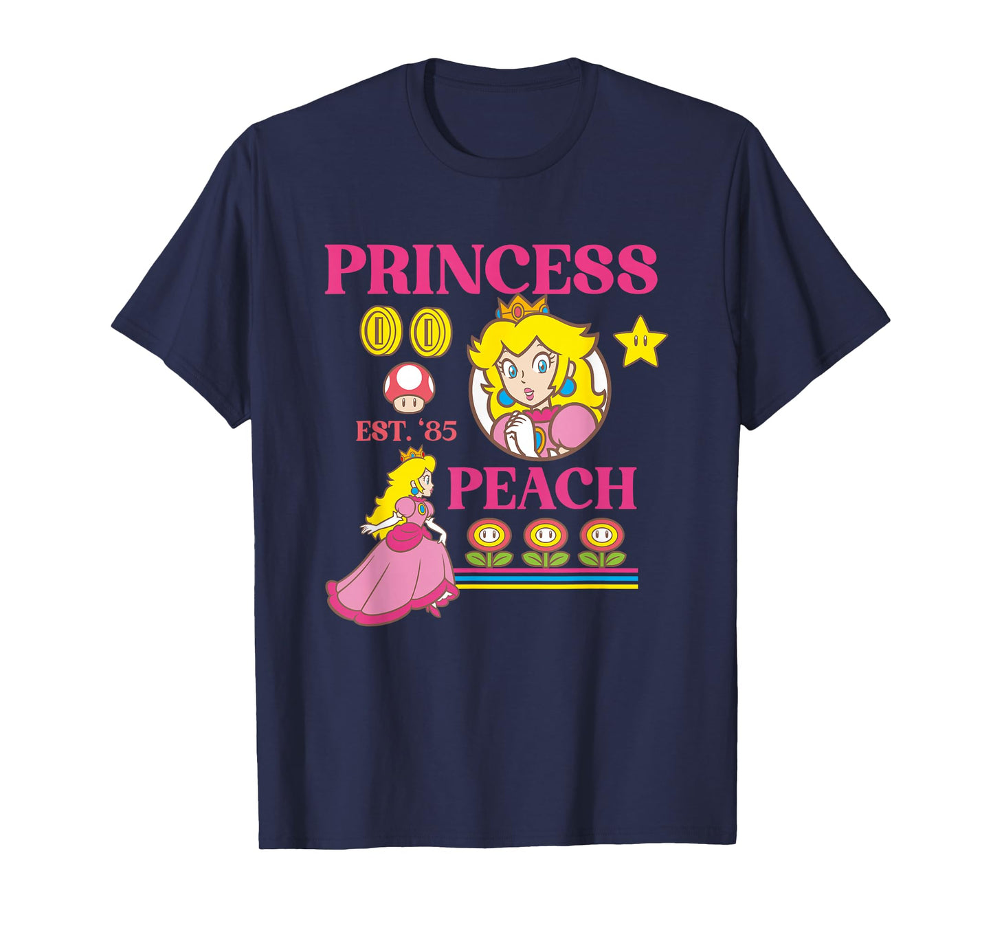 Super Mario Bros Fire Flower Princess Peach Power Up T-Shirt