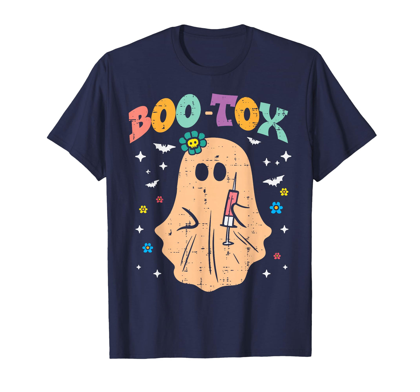 Halloween Botox Ghost Boo Tox Retro Costume Groovy Women T-Shirt