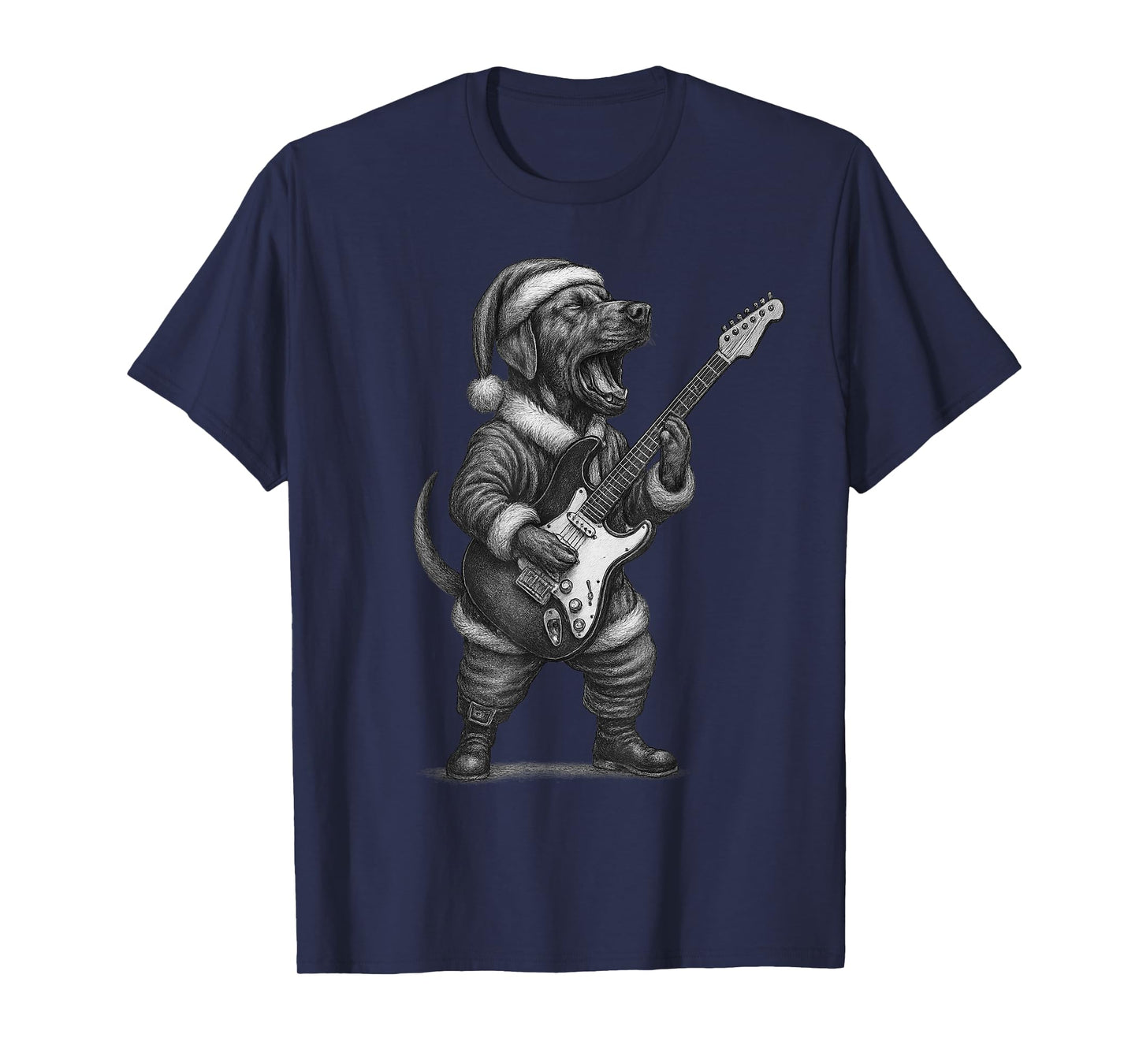 Rhodesian Ridgeback Playing Guitar Christmas Dog Lover T-Shirt