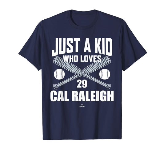 Just A Boy Who Loves Cal Raleigh Seattle Baseball MLBPA T-Shirt