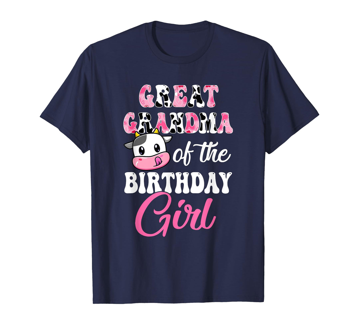 Great Grandma Of The Birthday Girl Farm Cow 1St Birthday T-Shirt