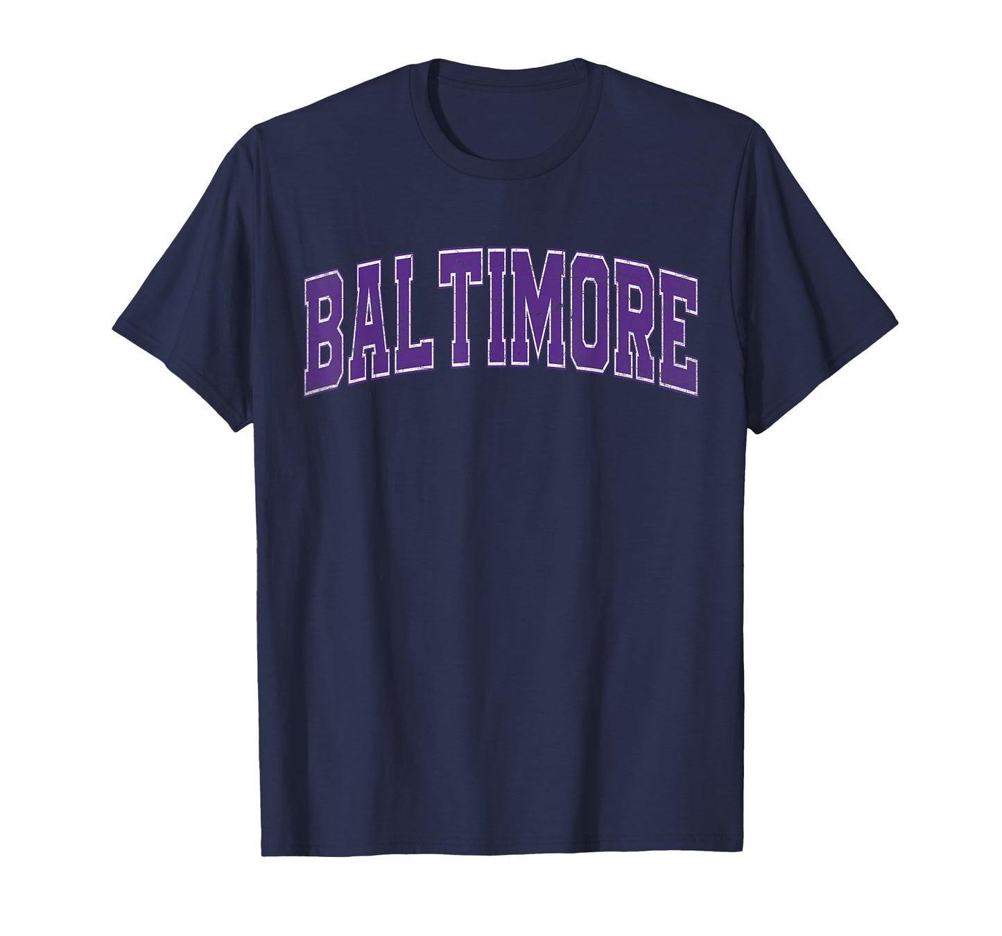 Baltimore MD Vintage Sports Purple Retro Varsity Text T-Shirt