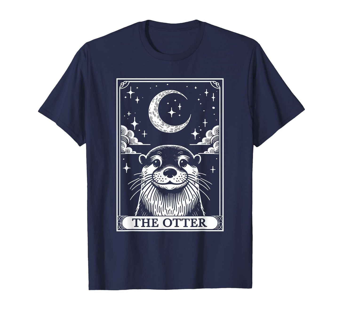 Tarot Card Vintage Crescent Moon Otter Animal Lovers T-Shirt