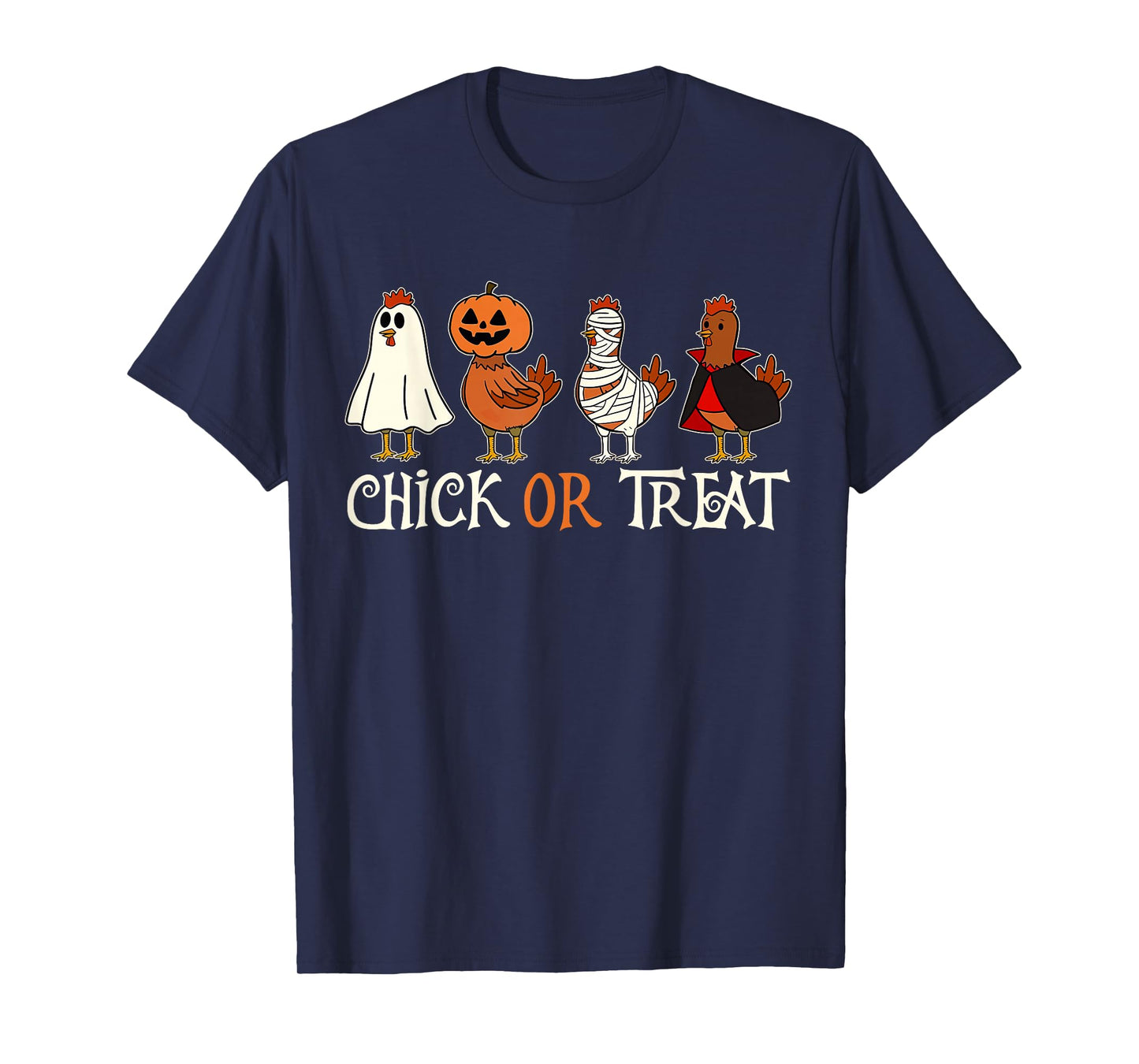 Chick Or Treat Halloween Pumpkin Ghost Spooky Cute Chicken T-Shirt