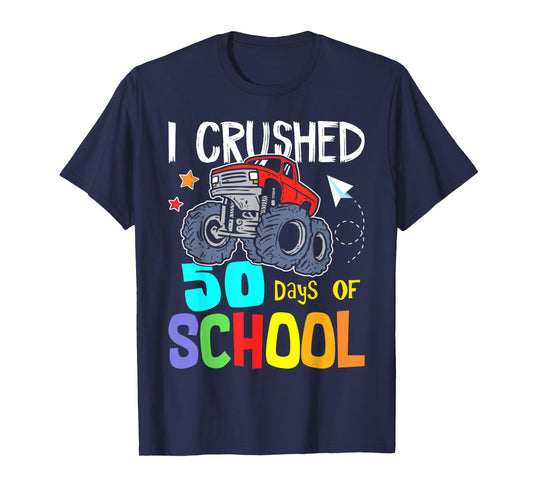 Crushing 50th Day Of School Jam truck 50 Days Of School Kids T-Shirt