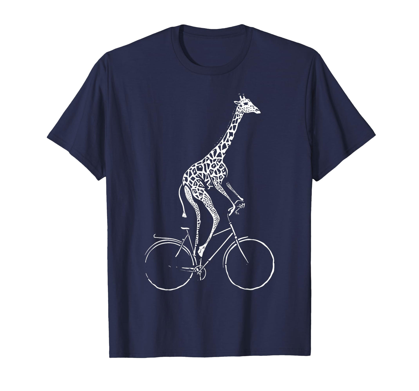 Vintage Giraffe Riding Bicycle Cycling Biking Animal Biker T-Shirt