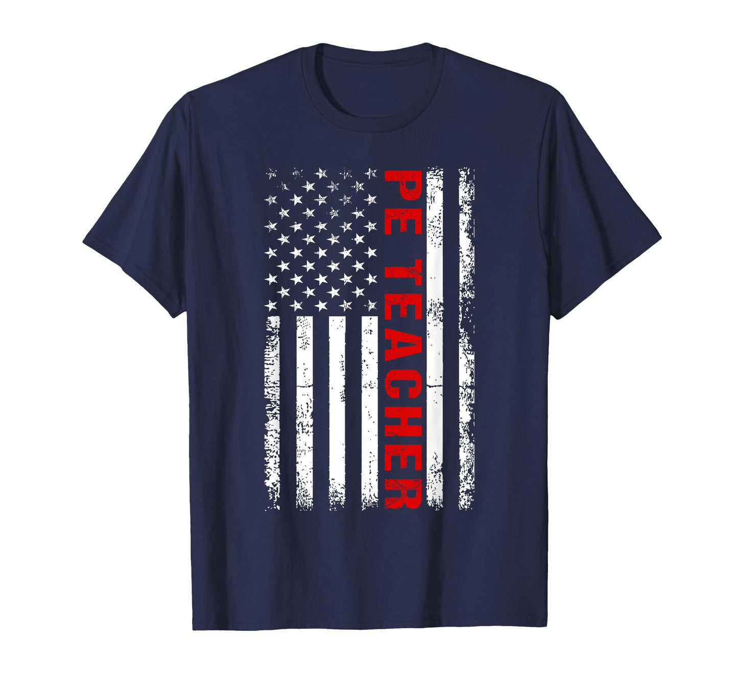 PE Physical Education Teacher P.E. USA Flag Patriot Coach T-Shirt