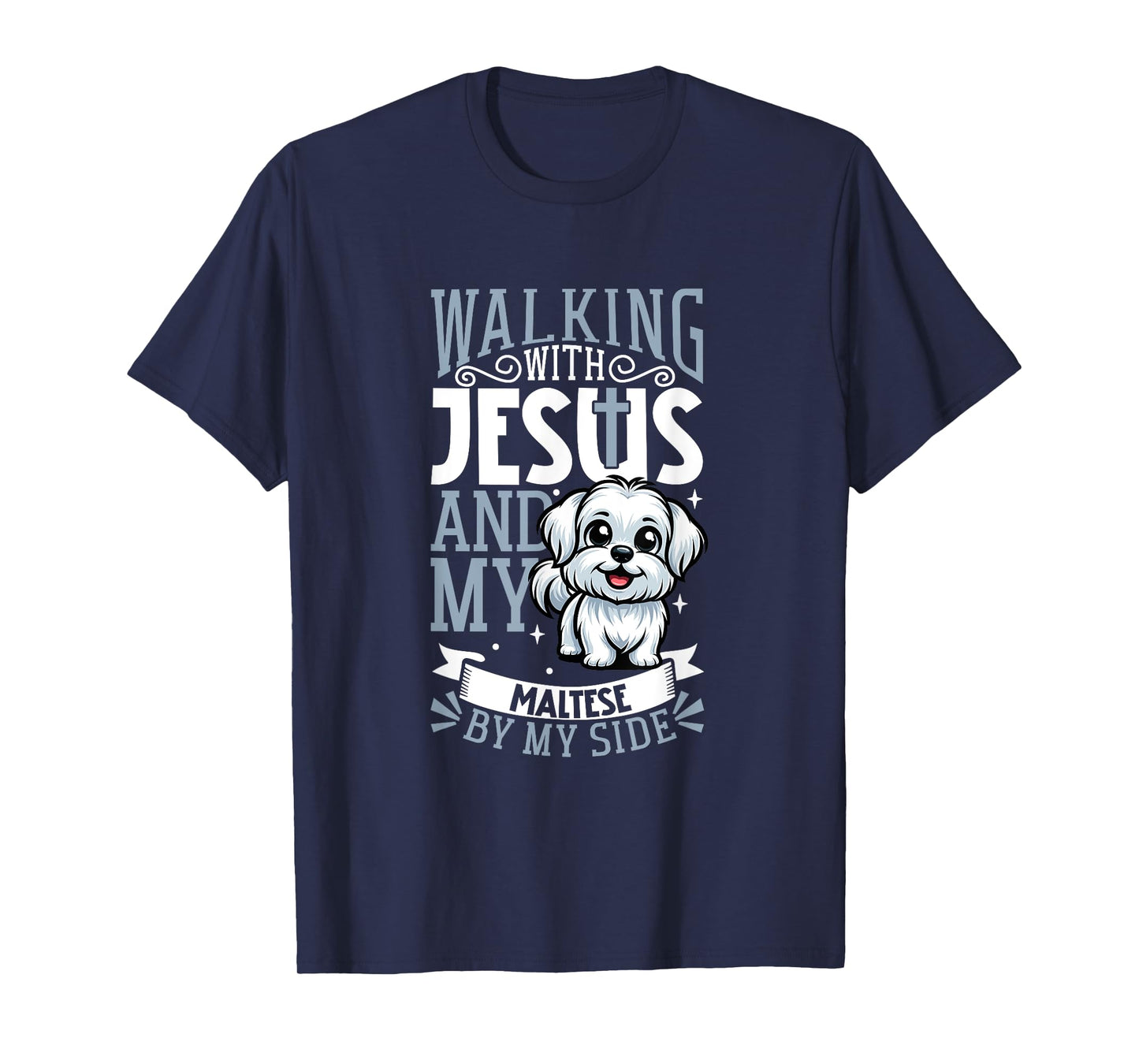 Jesus and dog - Maltese T-Shirt for Men Women Kids