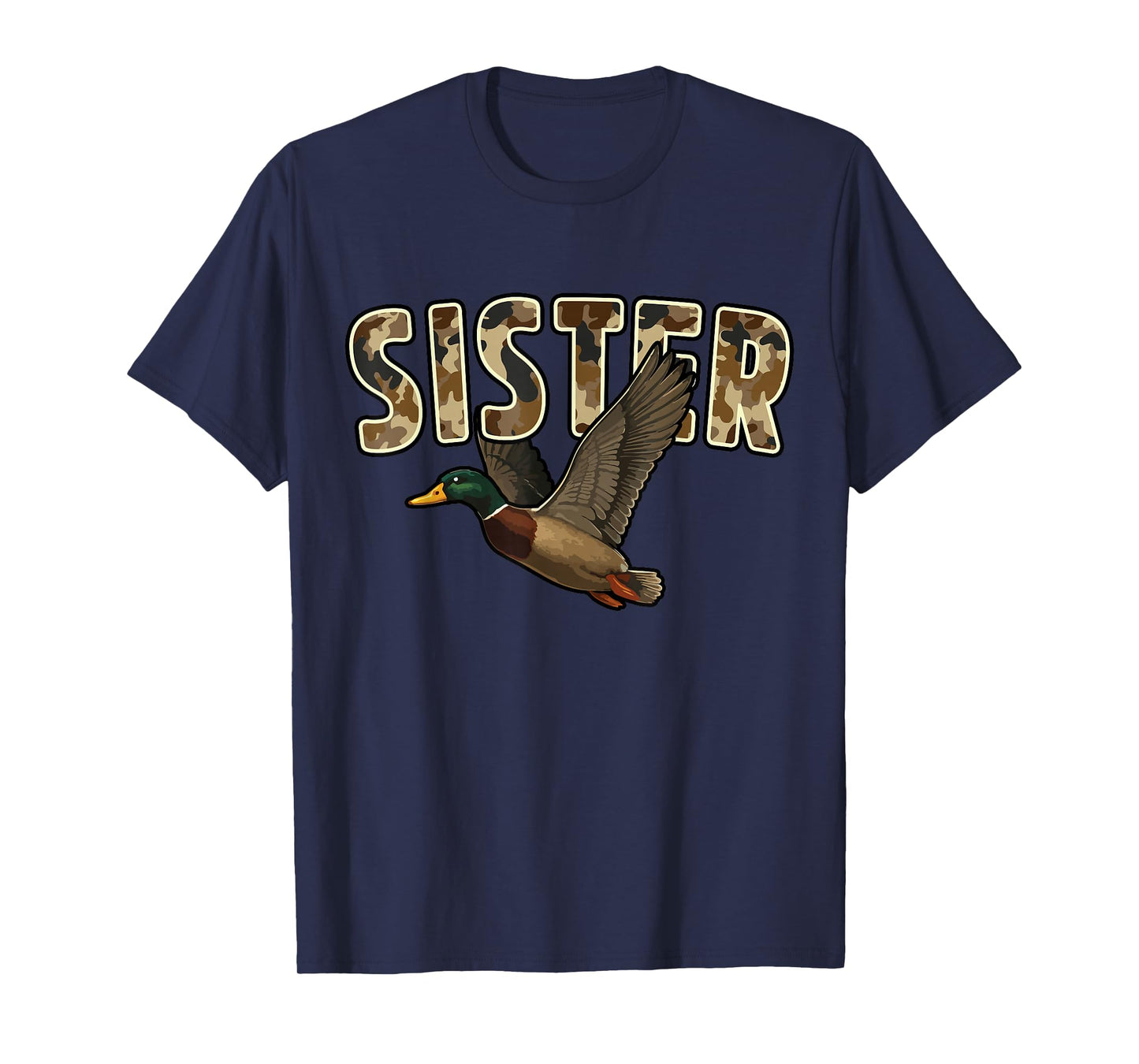 Camouflage Vintage Mallard Duck Retro Camo Hunting Sister T-Shirt