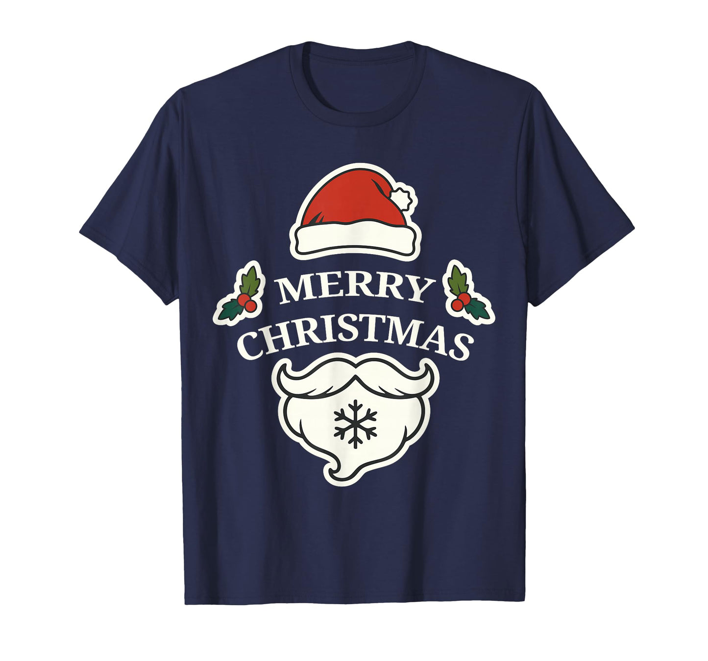 Merry Christmas Vintage Santa Beard Holiday Design T-Shirt