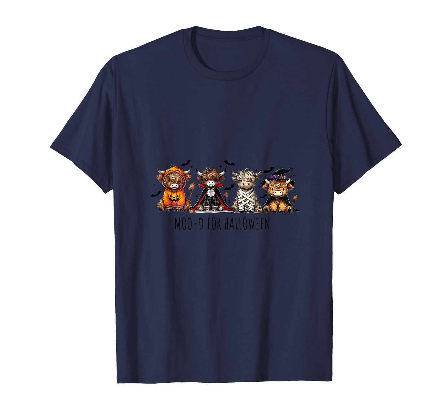 Funny Highland Cow Halloween Crew T-Shirt