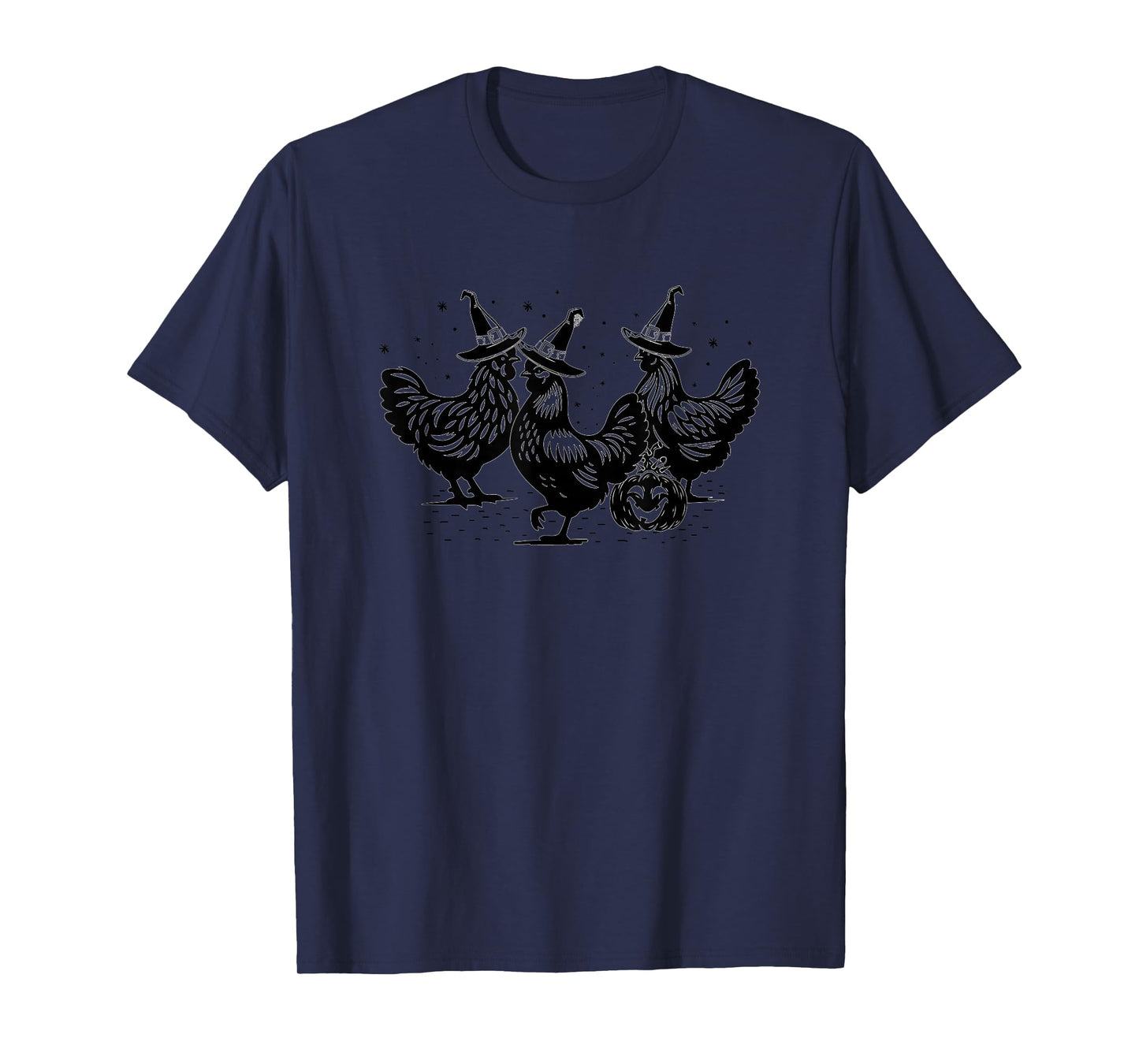 Witchy Chicken Trio Halloween Pumpkin Farm Funny Fall T-Shirt