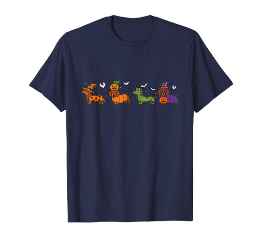 Dachshund Halloween Dog Lover Fall Autumn Cute Ghost Dogs T-Shirt