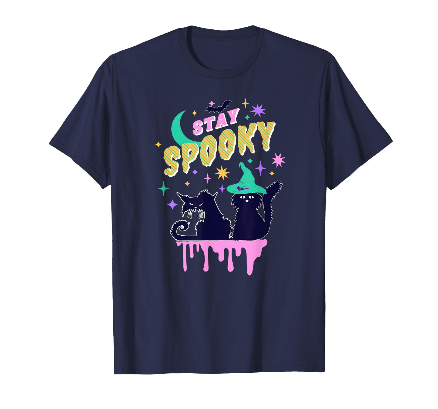 Stay Spooky Halloween Cats Witchy Moon Magic Night T-Shirt