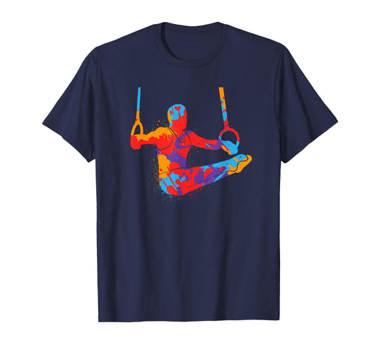 Gymnastics Sports Rings Kids Boys Colorful Gymnast T-Shirt