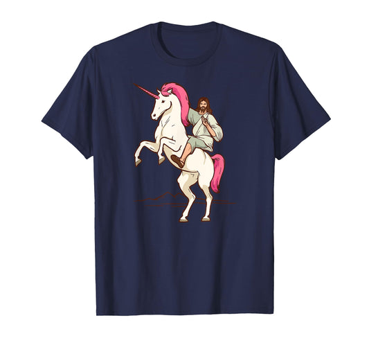Jesus on Unicorn - Jesus Christ Riding a Unicorn T-Shirt