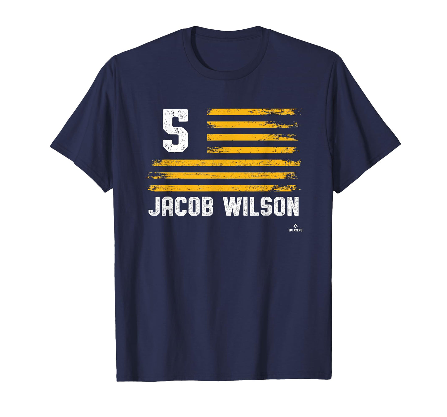 Flag Stripes Jacob Wilson Oakland Baseball MLBPA T-Shirt