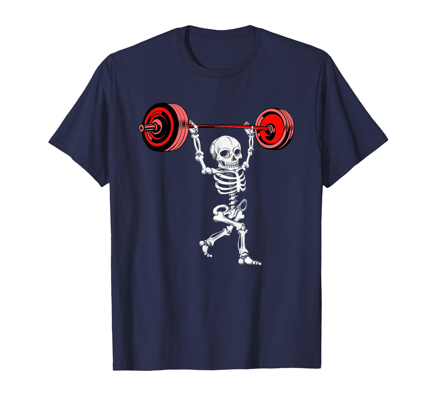 Skeleton Weightlifting Halloween Fitness Gym Workout T-Shirt