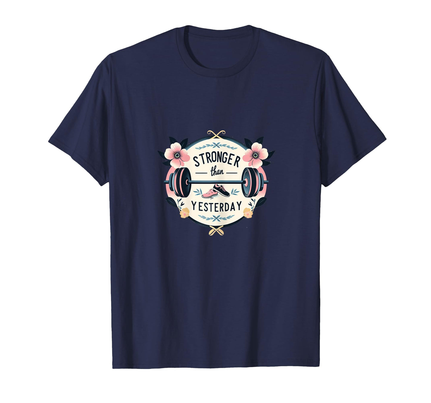 Mind Your Own Fitness 360 Stronger Than Yesterday Blue Cotton T-Shirt, Female X-Small