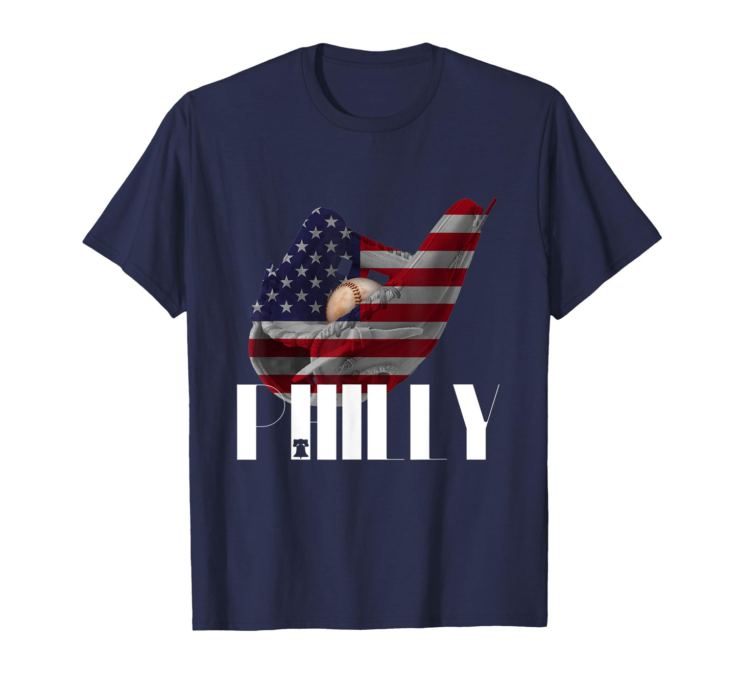 Philadelphia Baseball Philly Glove American Flag T-shirt T-Shirt