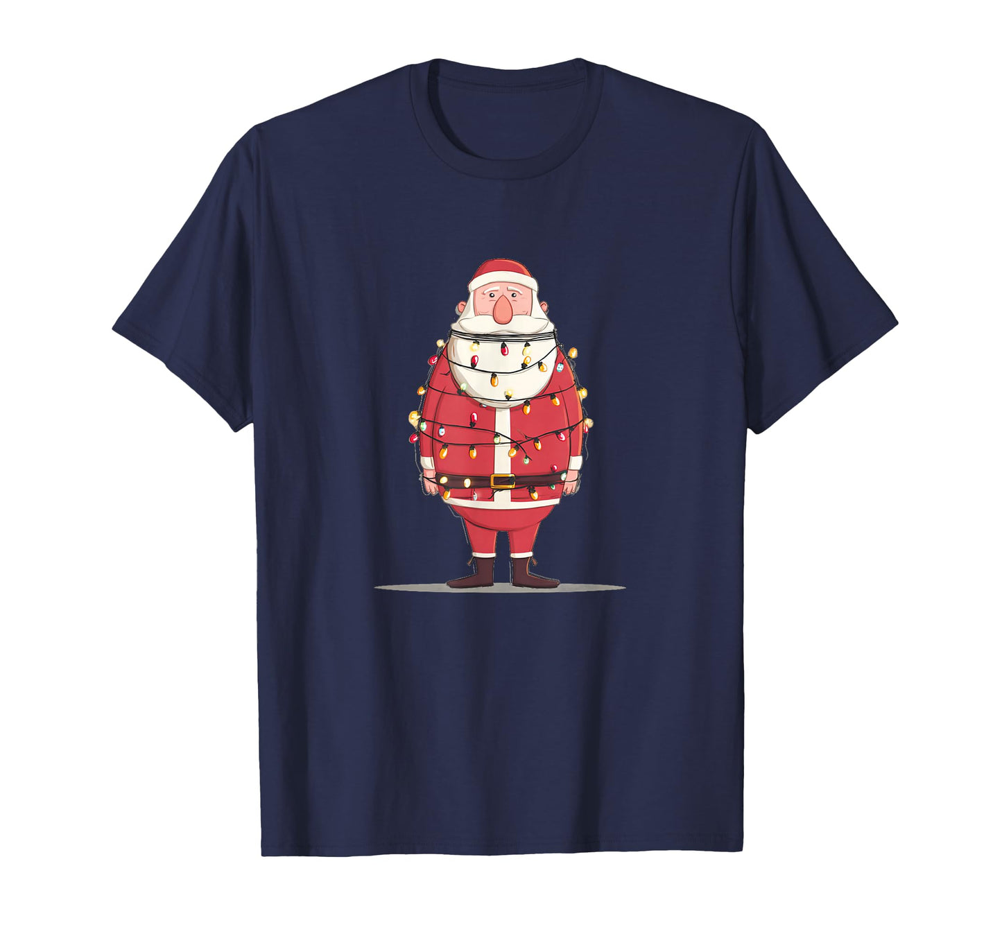 Pretty gagged Santa in Christmas Lights Costume T-Shirt