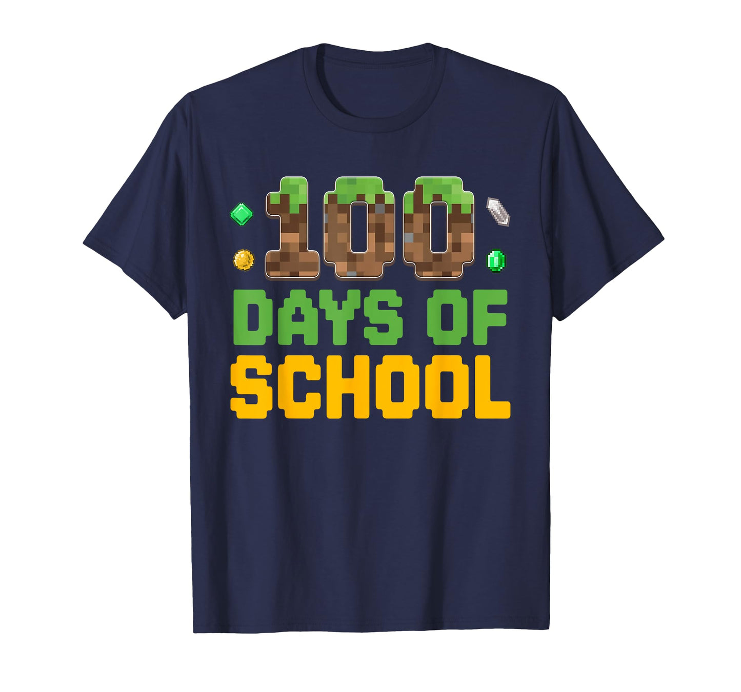 Boys Kids Gamer 100 Days Of School Video Game Pixel T-Shirt